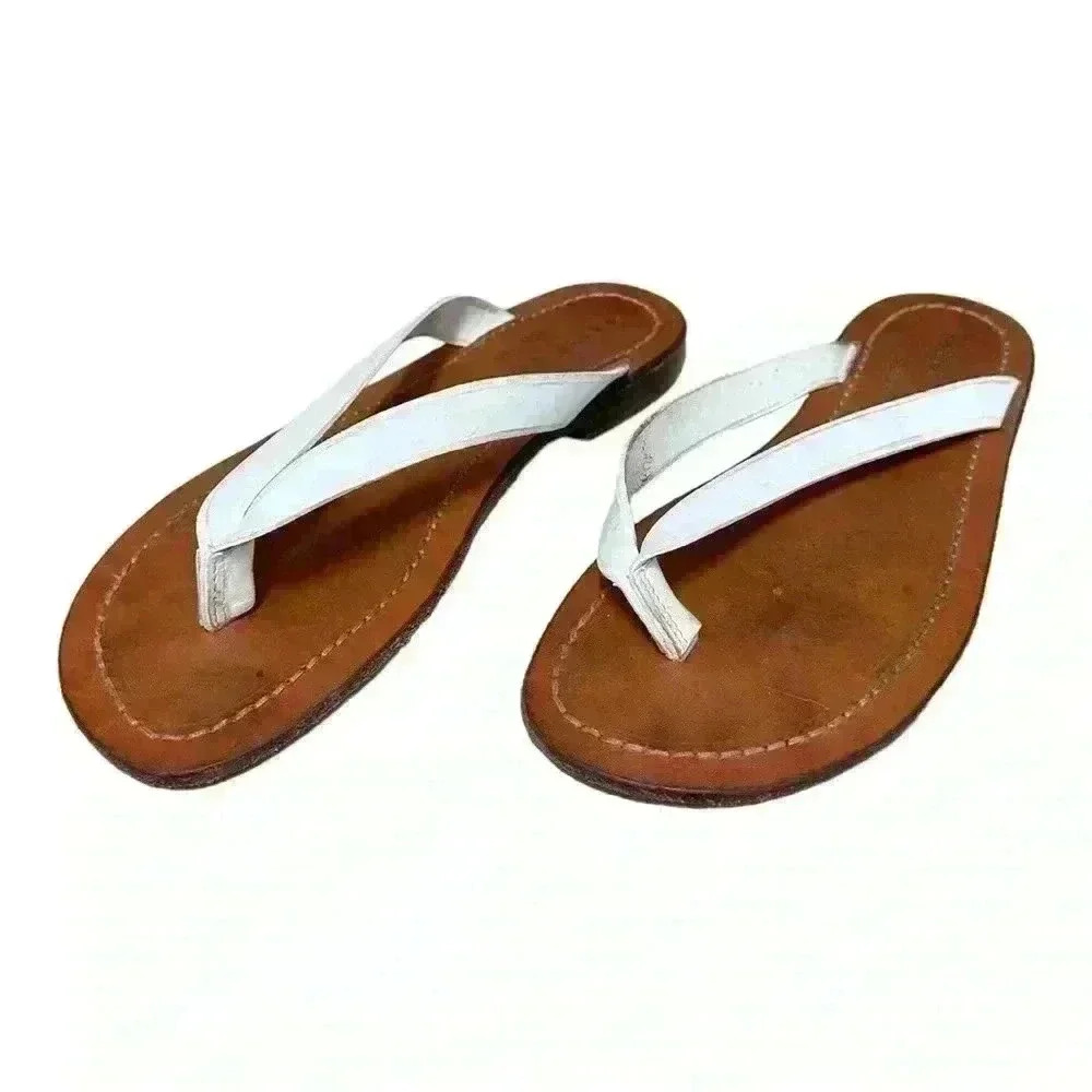 Ralph Lauren White Leather Sandals Made in Italy